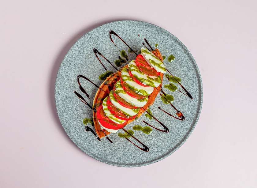 Caprese waffles