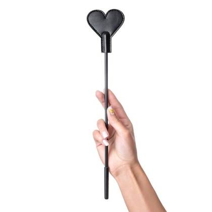 Crop Heart Black Riding Crop