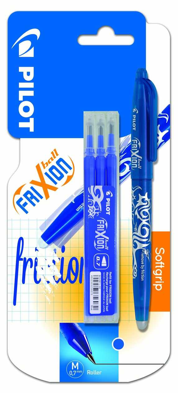 Pióro kulkowe PILOT Frixion Ball + 3 Wkłady Niebieski
