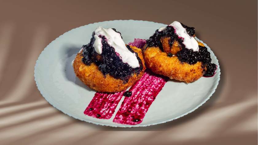 Romanian fried doughnuts with jam
