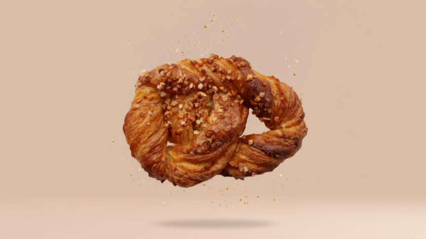 Crusty precel z migdałami