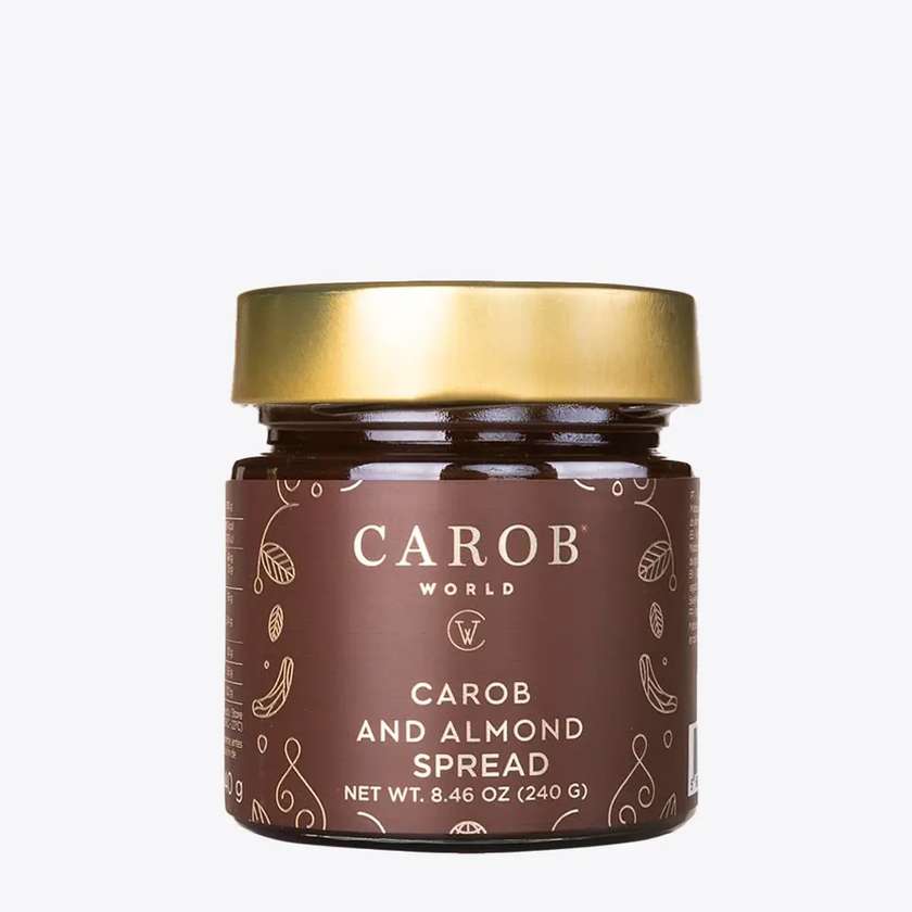 Carob and almond spread CAROB WORLD with Stevia WITHOUT ADDED SUGAR 240G