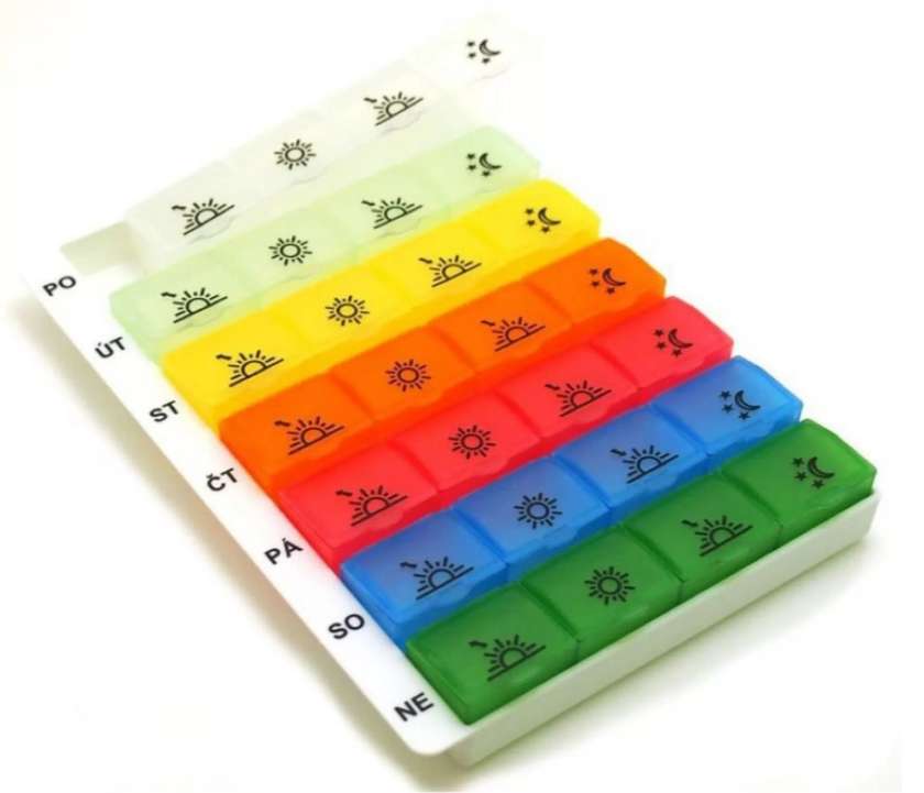 MEDICINE DISPENSER HORIZON TYPE 04 WEEKLY RAINBOW