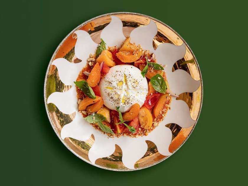 BURATA WITH TOMATOES AND SEASONAL BERRIES