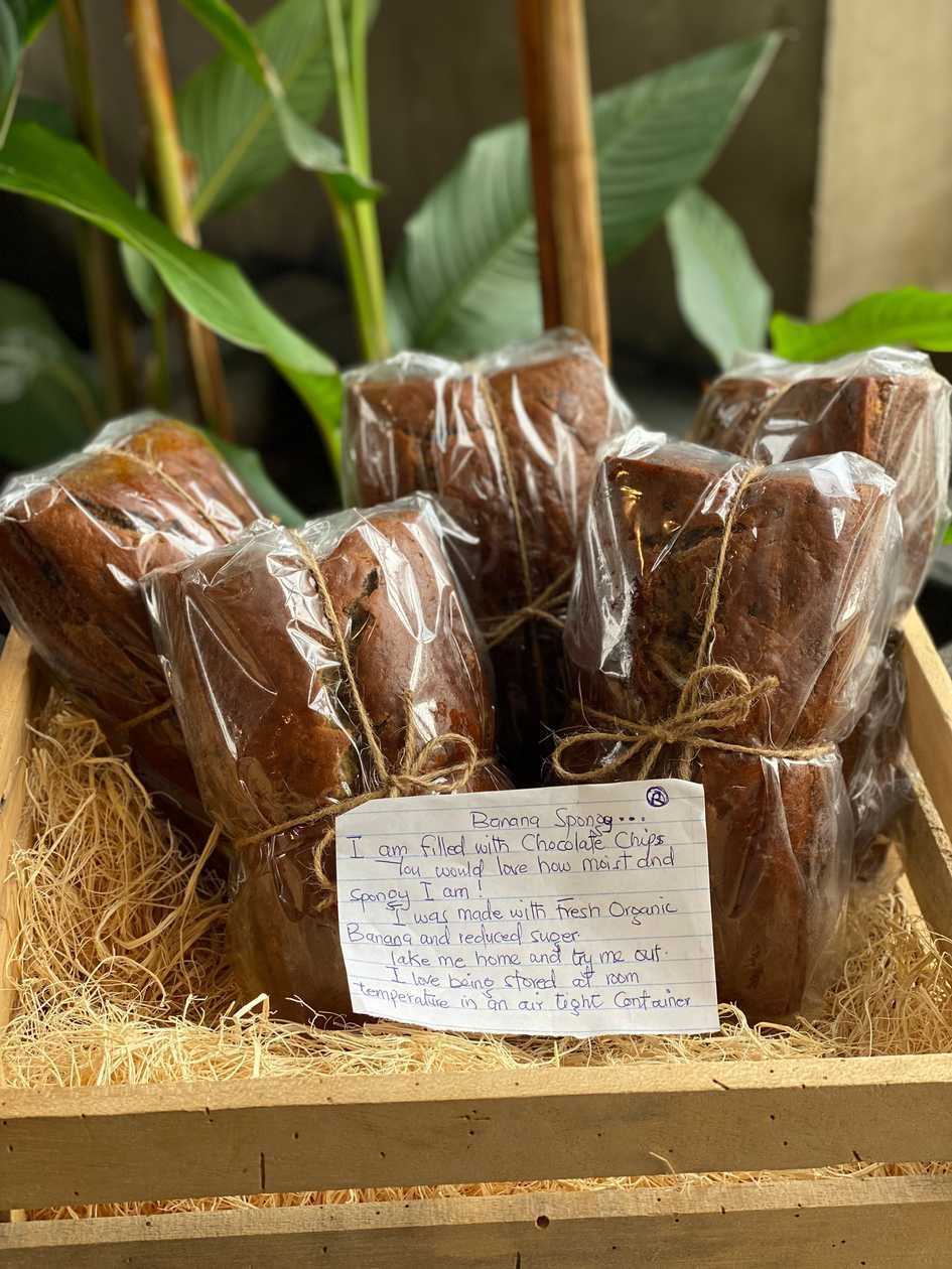 Banana Chocolate Sponge Cake Loaf