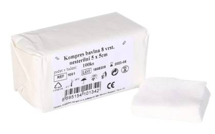 Sterile gauze compress 5x5cm/100pcs 8-ply Steriwund