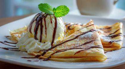 Crepe com Bola de Gelado