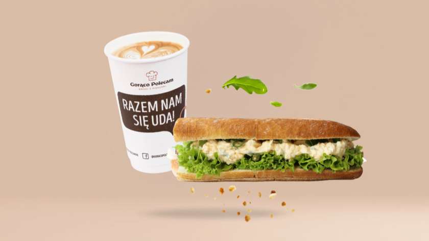 Bagietka z pastą jajeczną + kawa