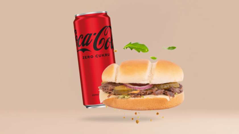 Burger z szarpaną wołowiną + Coca Cola Zero 0,33 ml