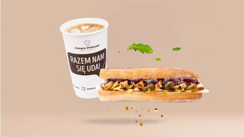 Bagietka z kurczakiem teriyaki + kawa