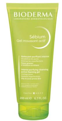 BIODERMA Sébium Active Foaming Gel Intense Deep Cleansing Gel for Oily and Acne-Prone Skin 200 ml