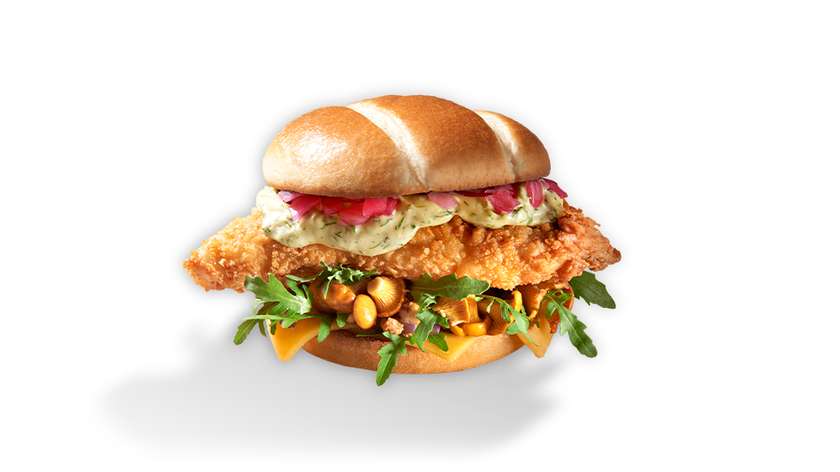 Burger Rybaka z kurkami