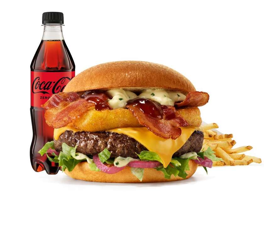 Burger Rywala Złoty Bekon w zestawie​