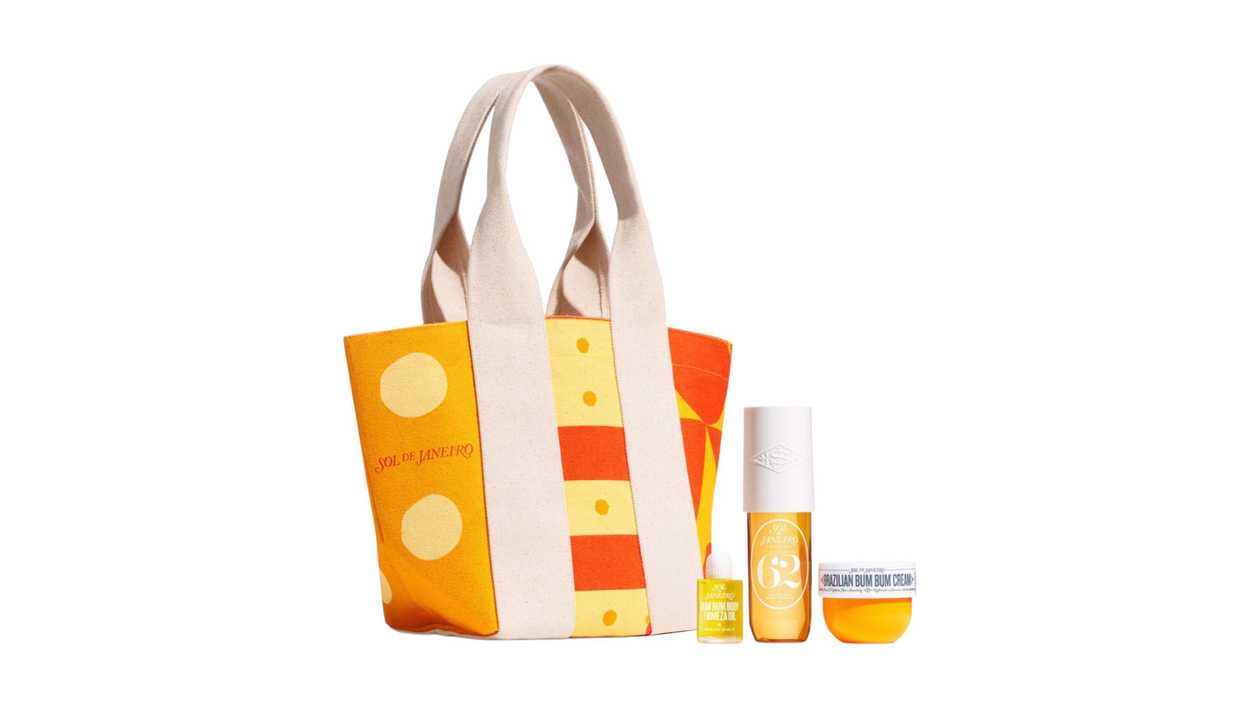 SOL DE JANEIRO THE SOL TOTE + BODY ESSENTIALS SET : BODY OIL 12 ML + BUMBUM CREAM 50 ML + MIST 90 ML
