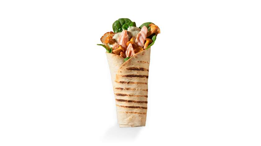 Tortilla z Łososiem z kurkami