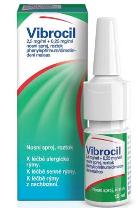 VIBROCIL 2.5 mg/ml+0.25mg/ml 15 ml nasal spray