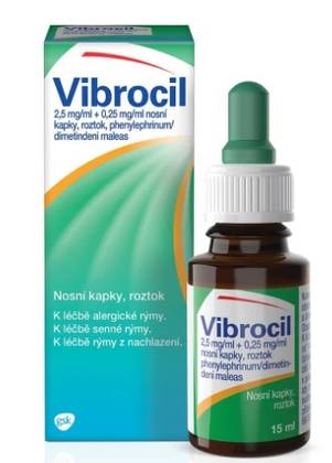 VIBROCIL 2.5 mg/ml+0.25mg/ml nasal drops 15 ml