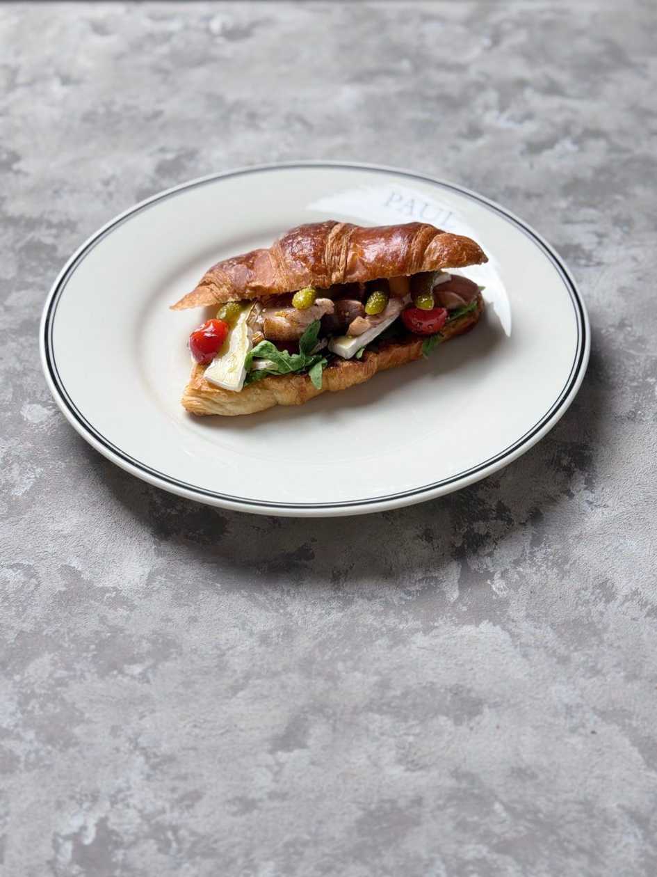 Croissant with duck and Camembert