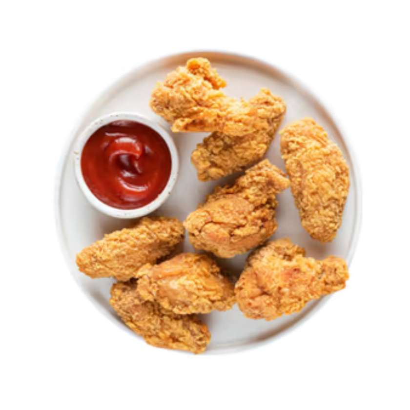 7. Fried Chicken Wings, Salad