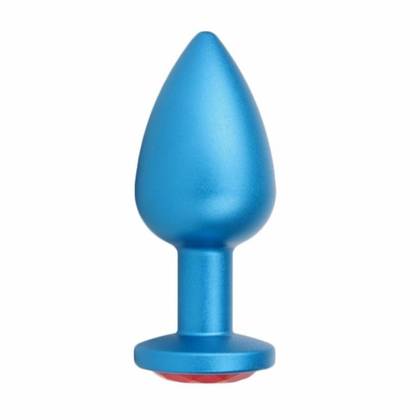 Blue Jeweled Aluminum Anal Plug