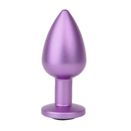Purple Jeweled Aluminum Anal Plug - Small