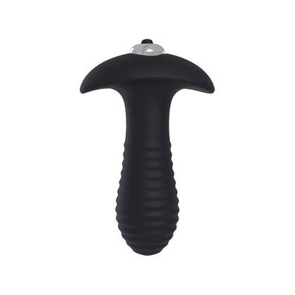 Spiral Black Vibrating Anal Plug