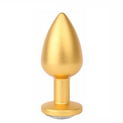 Gold Jeweled Aluminum Anal Plug