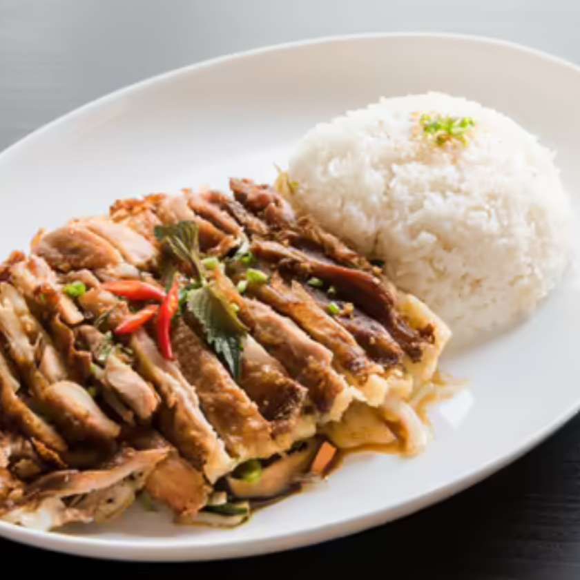 31. Fragrant and Tender Duck, Stir-fried Vegetables, Rice