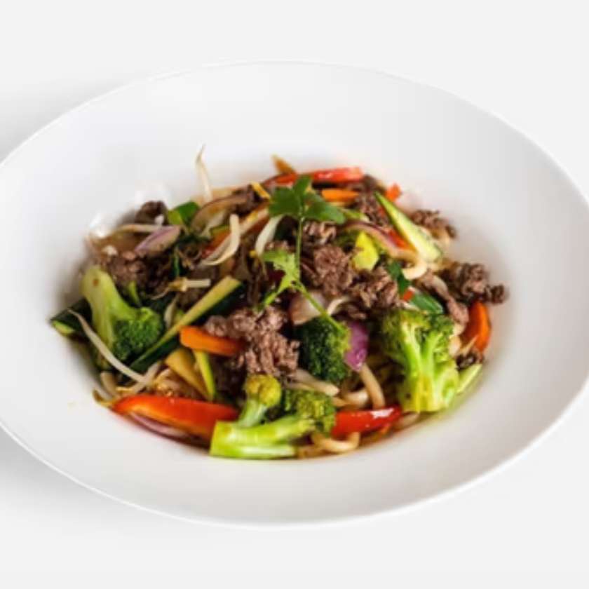 22B. Udon Noodles with Beef