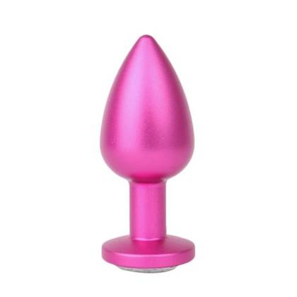Pink Jeweled Aluminum Anal Plug