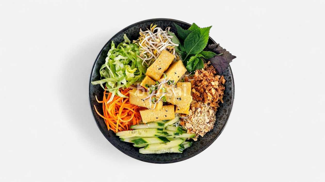 Bún bò nam bô s vyprážaným syrom tofu