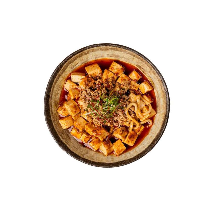 Mapo tofu udon with minced meat