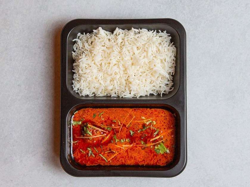Chicken curry with basmati rice
