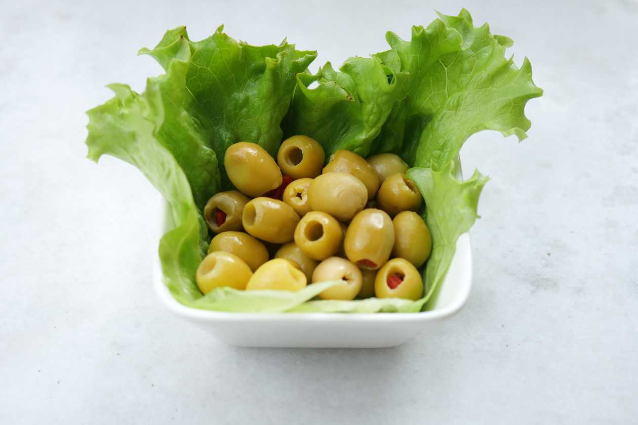 Green olives with peppers