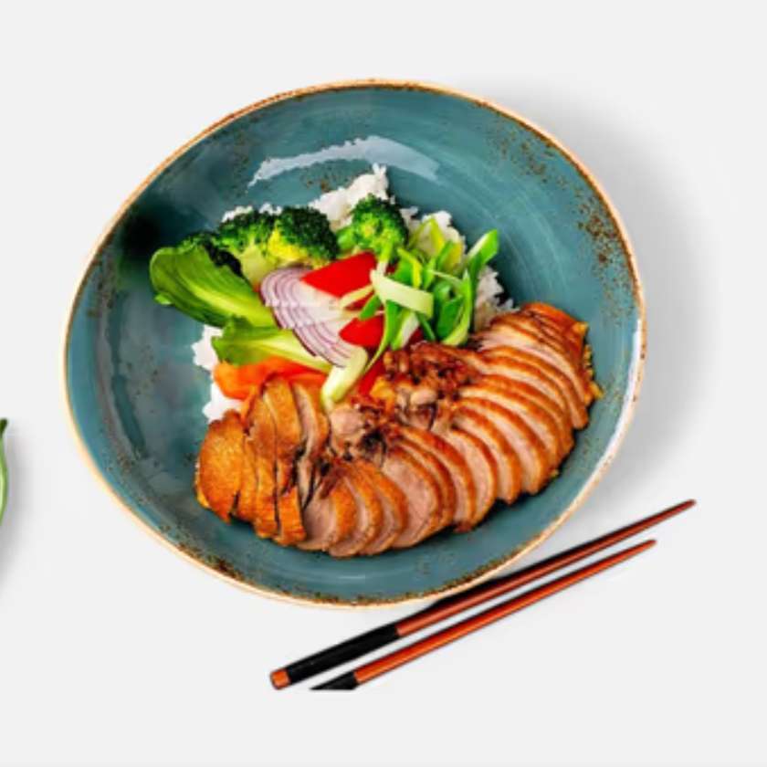 30A. Fragrant and Tender Duck, Stir-fried Vegetables in Thai Curry, Rice