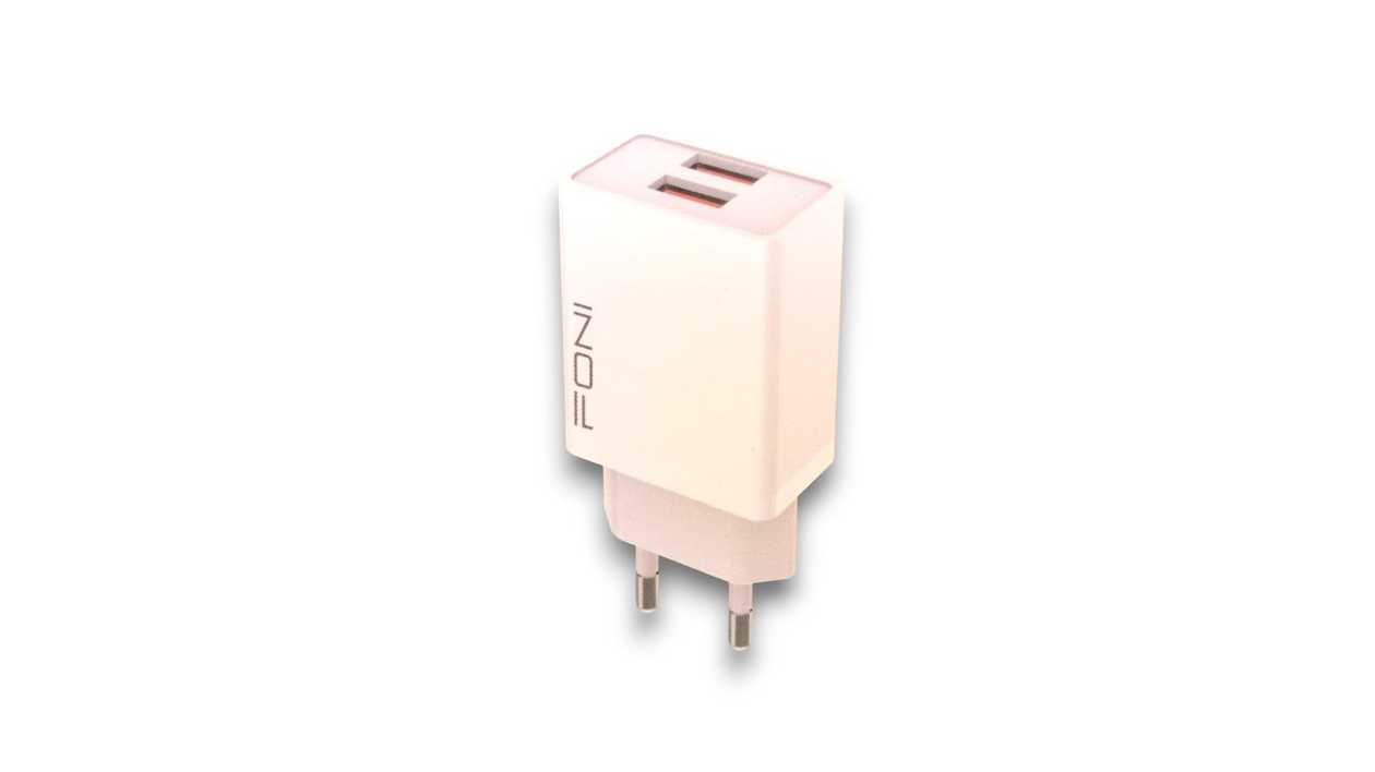 Foni CH06 Adapter with 2 USB Ports, White, 7015049291206