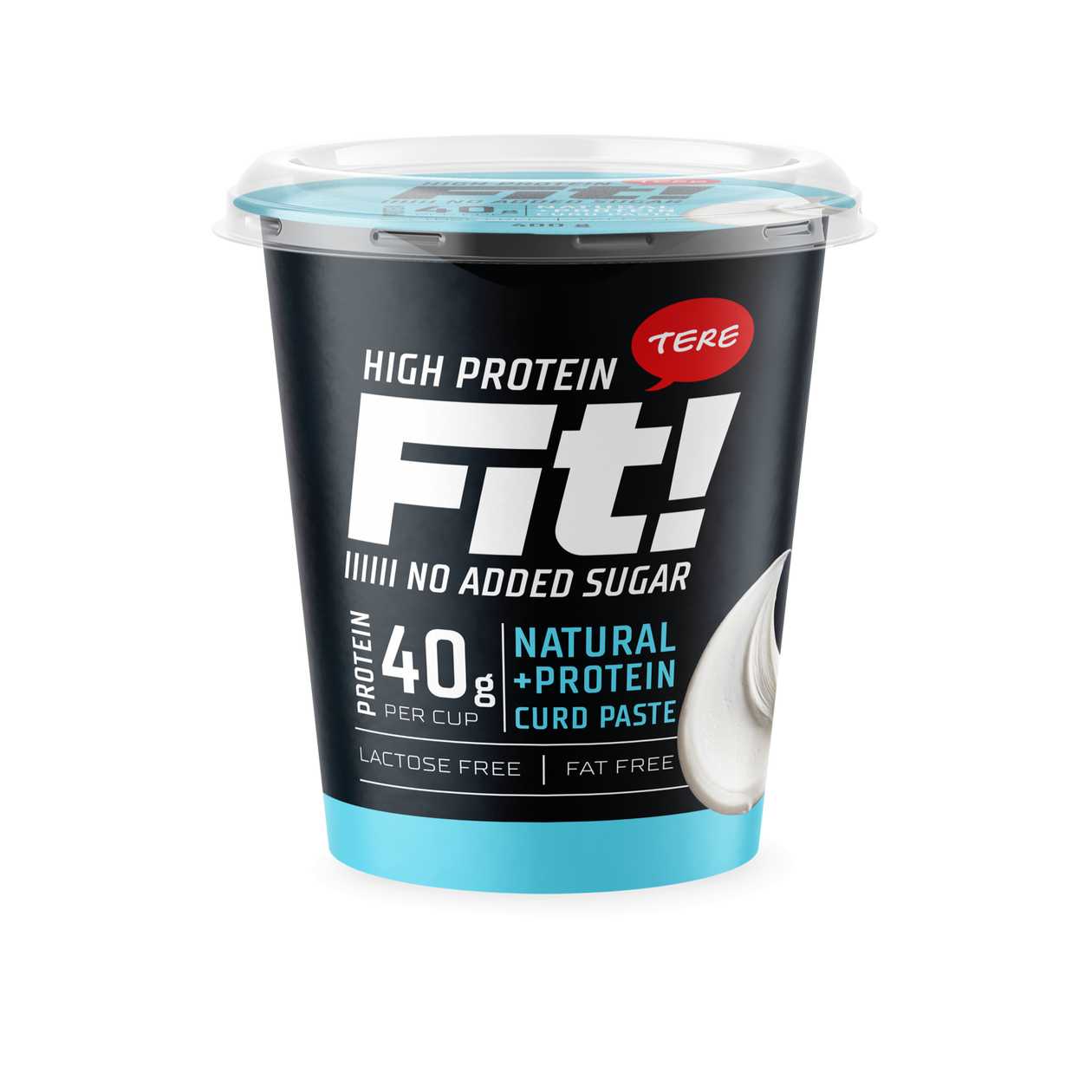 Tere, FIT! laktoosivaba maitsestamata proteiinikohupiim, 400g (aegub peagi)