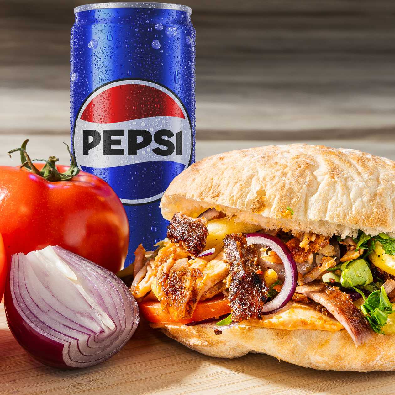 Meniu Pita Mix(pui-vita-curcan-oaie) cu Pepsi/Apa