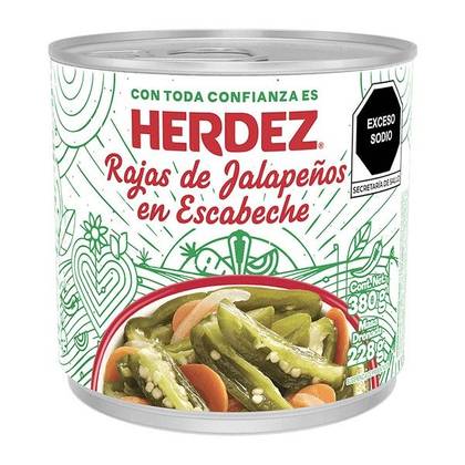 Rajas de Jalapeño en Escabeche 360g Herdez