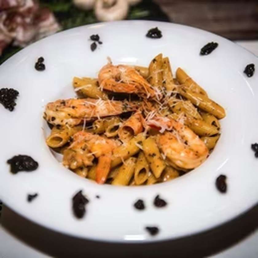 Penne Tartufo e Gamberi