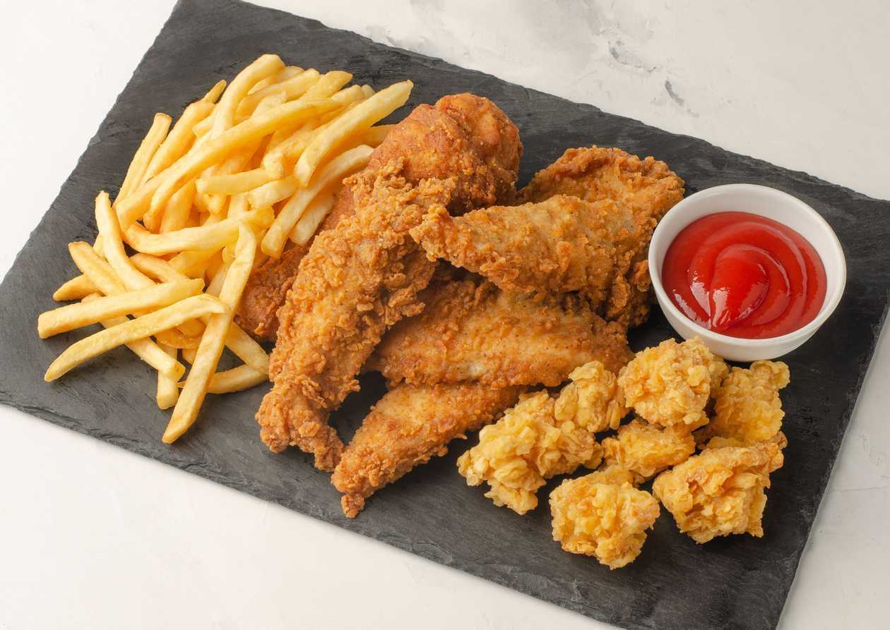 Strips with french fries