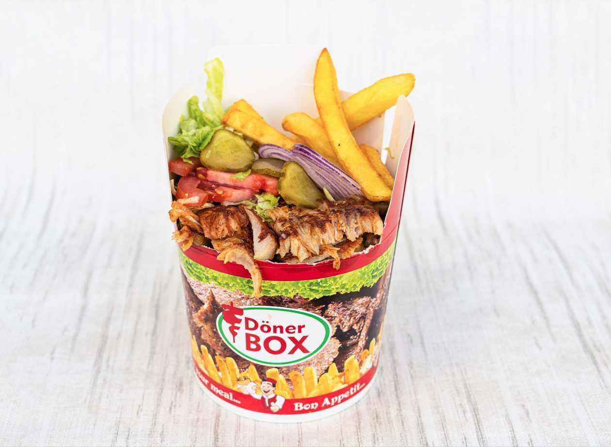 Shawarma box with french fries