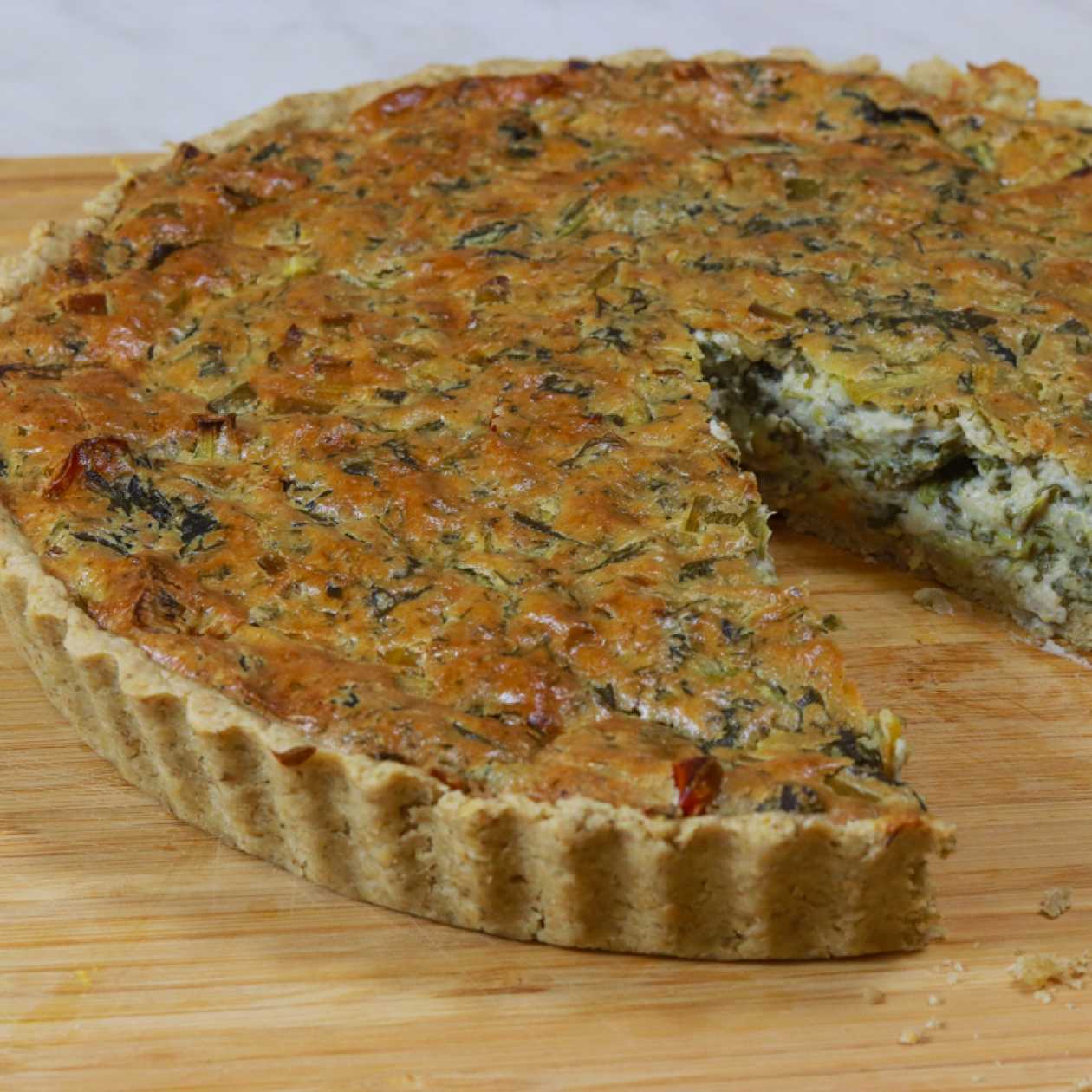 Tartă cu spanac și ricotta
