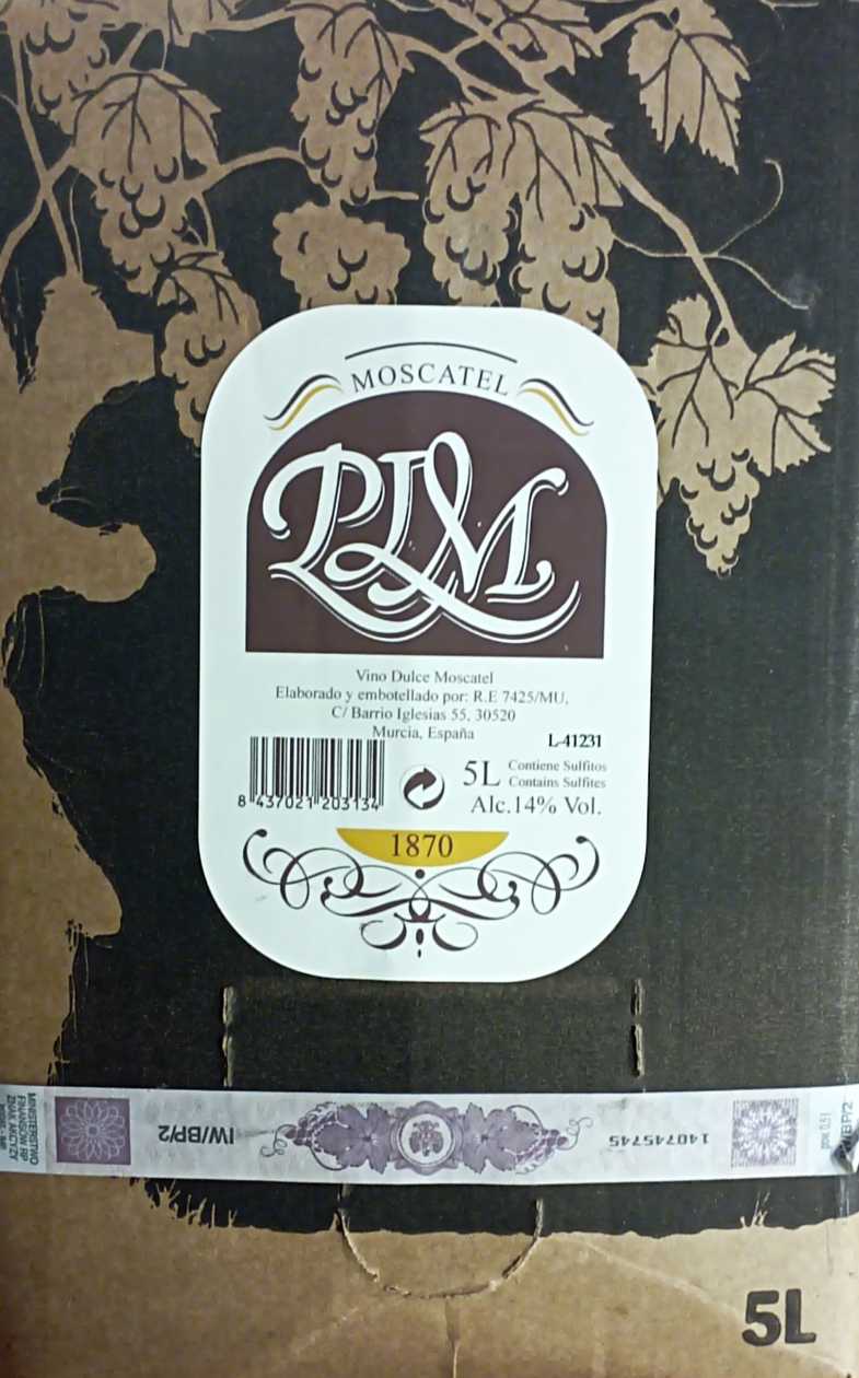 Vino Dulce Moscatel 5L