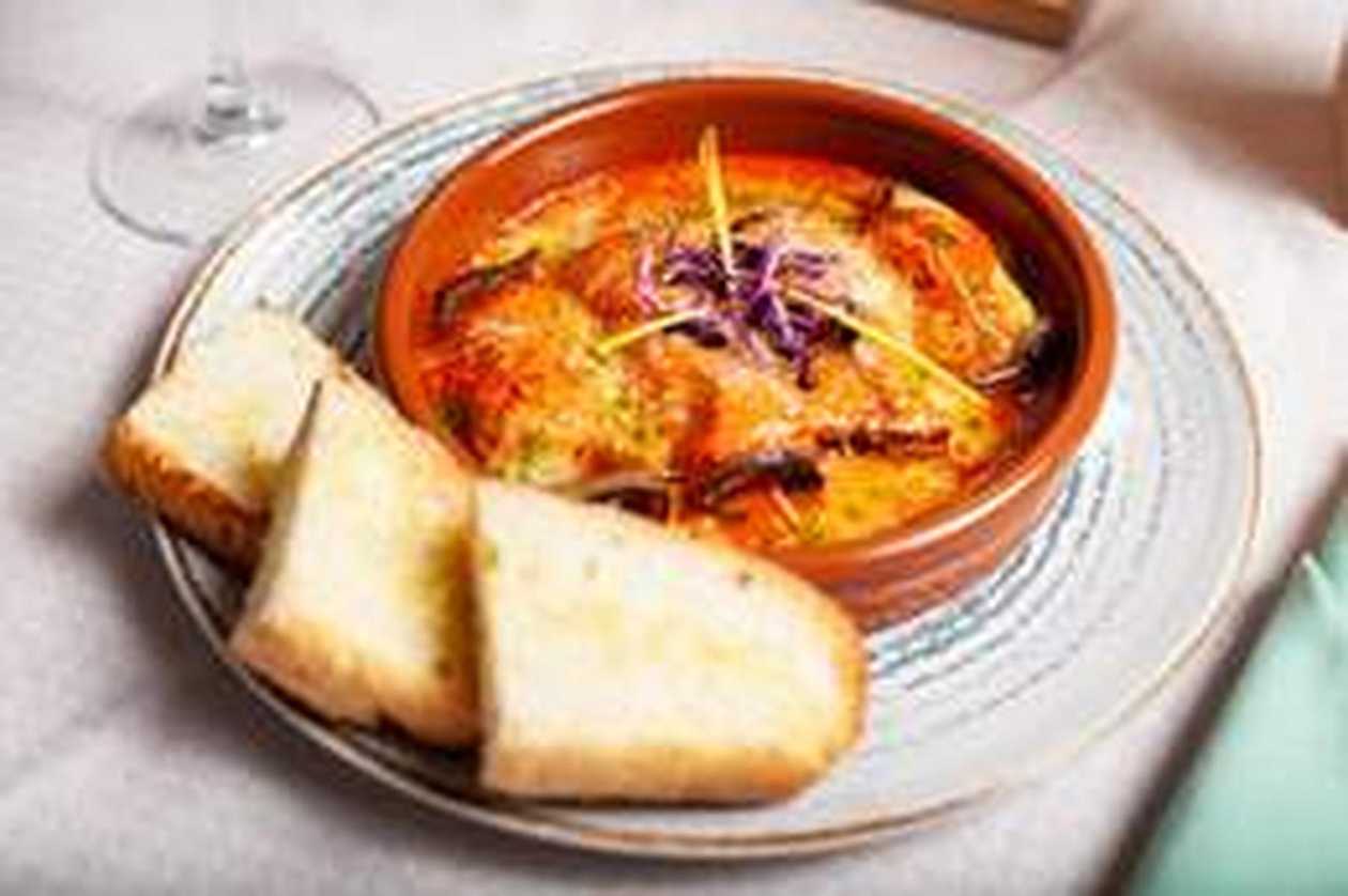 Eggplant Rolls with Bellows Cheese and Fresh Tomato Jam