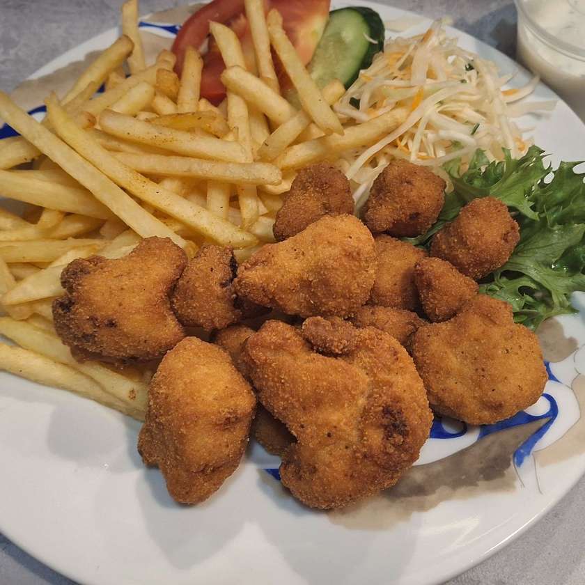 Fried Cauliflower with Fries