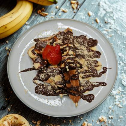 Chocolate & banana waffle