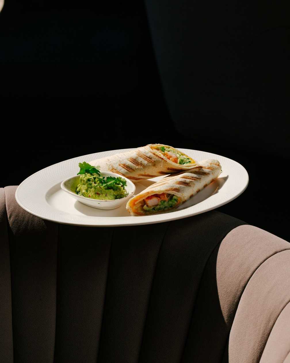 Laffa with Shrimp and Guacamole