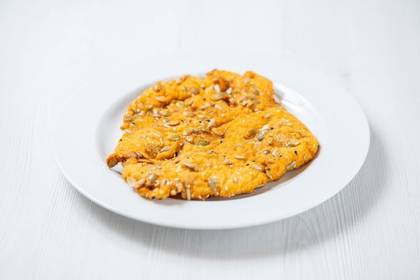 Turkey schinitzel in a seed crust