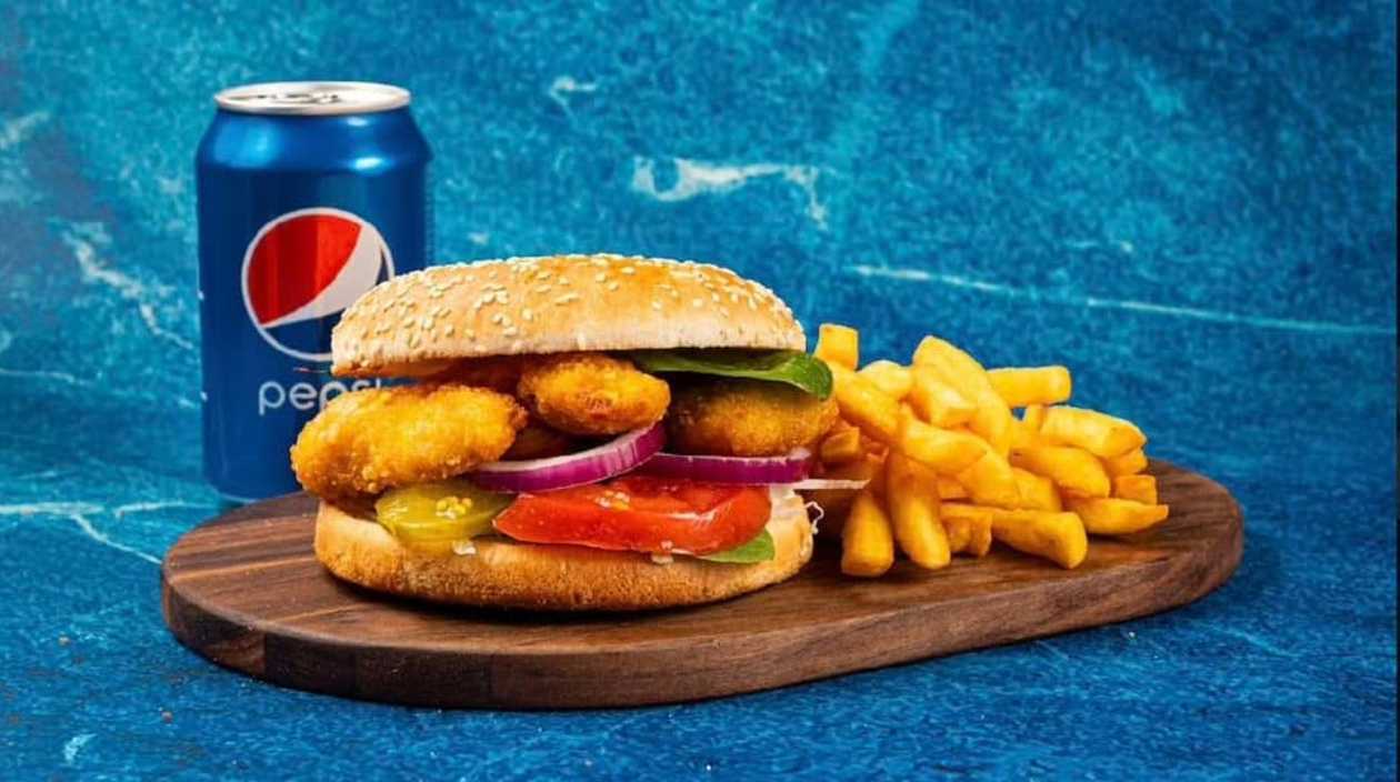 Mėsainis su traškia vištiena kompleksas